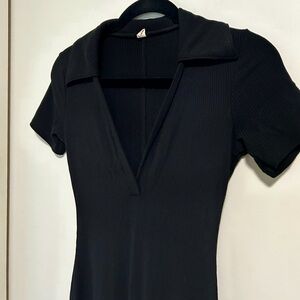 Fashion Brand Company Black Tencel Rib Jumpsuit